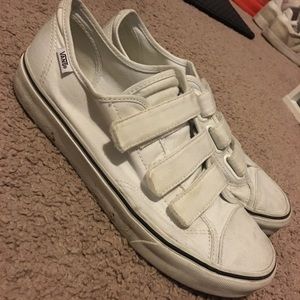 Vans White Slip On Sneakers W/ Straps